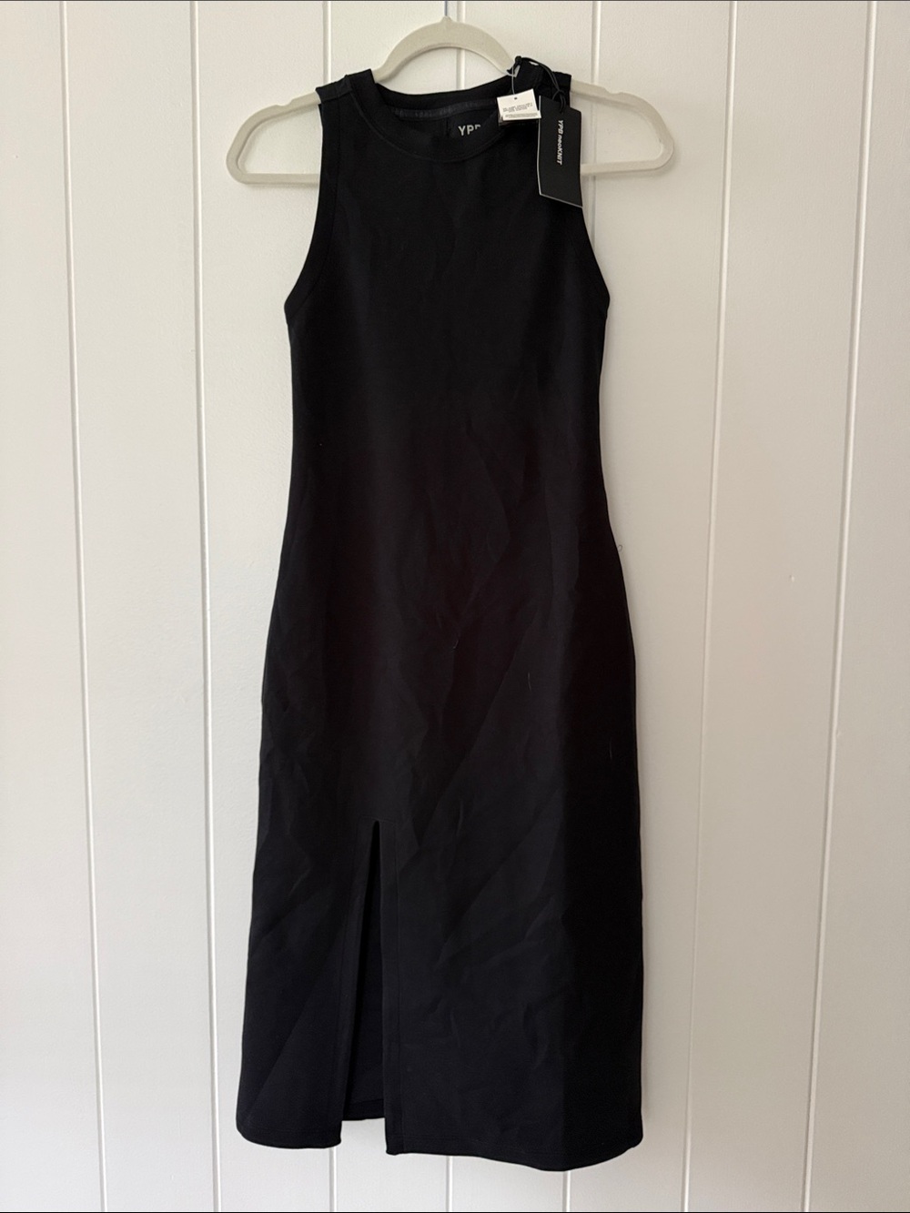 YPB Black Sleeveless Midi Dress with Front Slit
